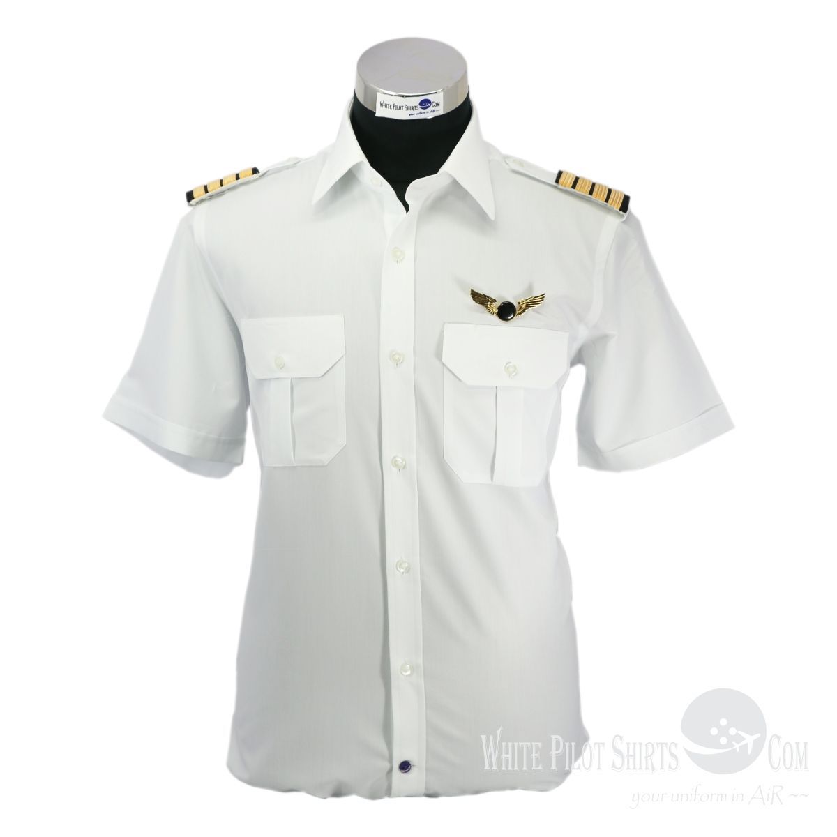 男式制服 - Blended - Whitepilotshirt.com - 用于飞行员 / 棉质