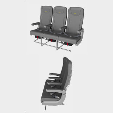 飞机座椅 - KKY420/KKY421 - Elan Aircraft Seating - 乘客 / 布料 / 靠背可调节