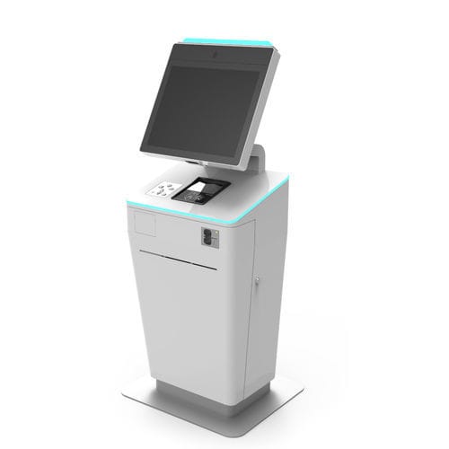 带条形码读取器登机办理终端 - V1-Biometric - EMBROSS - 带打印机 / CUSS / 带护照读取器