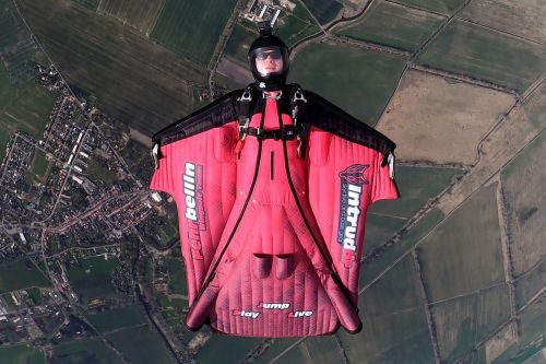 连体滑翔衣 - MAKO ® - Intrudair Skydive & Base Gear - 男女通用 / 白色 / 红色