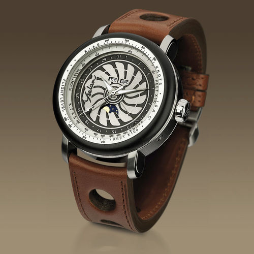 飞行员手表 - Aviator Triple calendar - YESLAM GENEVE - 带空速测量 / 双时区