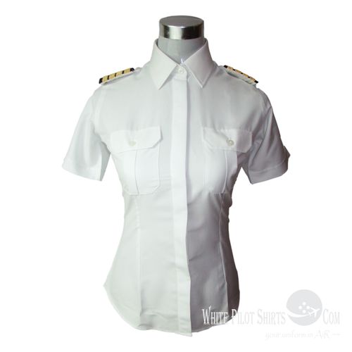 女式制服 - Sea Island poplin - Whitepilotshirt.com - 用于飞行员 / 棉质