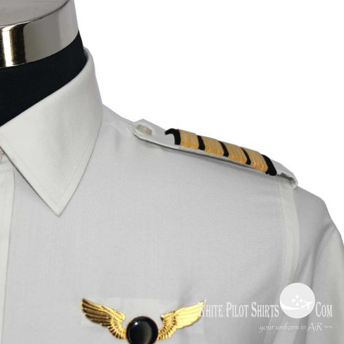 女式制服 - Light Grey - Whitepilotshirt.com - 用于飞行员 / 棉质