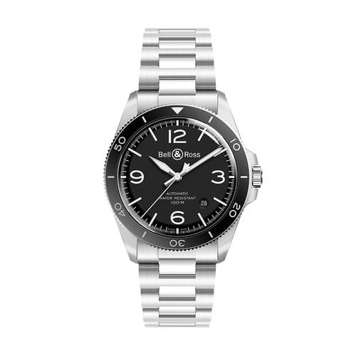 飞行员手表 - BR V2-92 BLACK STEEL - BELL & ROSS - 秒表 / 自动上弦