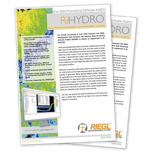 数据采集软件 - RiHYDRO - RIEGL LASER MEASUREMENT SYSTEMS GMBH - 激光扫描仪 / 云计算