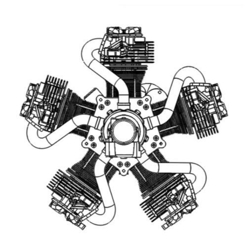 50-100ch活塞发动机 - SCARLETT 5VL - Verner Motor - 50 - 100kg / 超轻动力三角翼用 / 轻型飞机