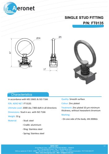 SINGLE STUD FITTING - FT0135