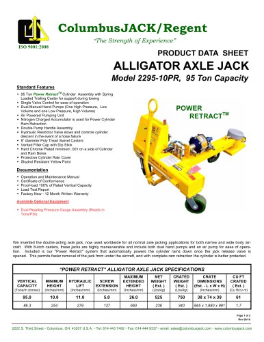 Axle Jack Model 2295-10 PR