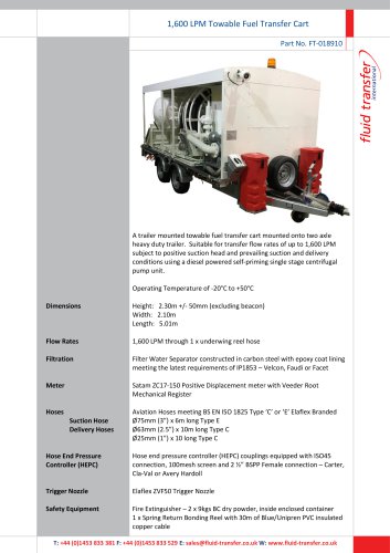 1,600 LPM Towable Fuel Transfer Cart