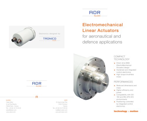 Electromechanical Linear Actuators for aeronautical and defence applications