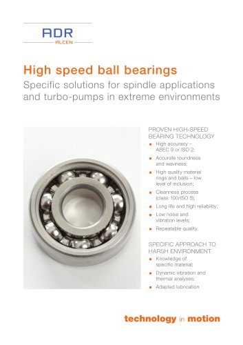 High speed ball bearings