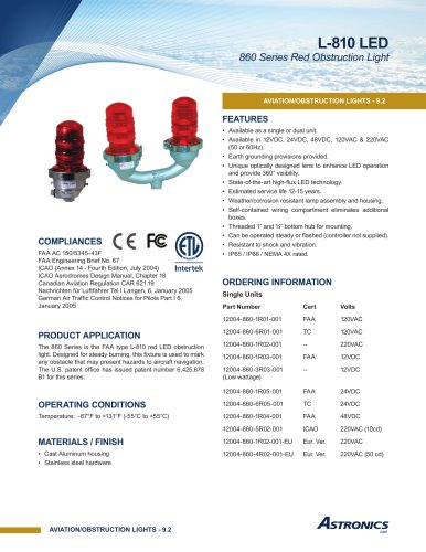 L-810 LED 860 Series Red Obstruction Light