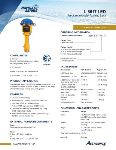 L-861T LED - ELEVATED LIGHTS - 1.3A