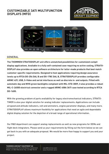 CUSTOMIZABLE 3ATI MULTIFUNCTION DISPLAYS (MFD)