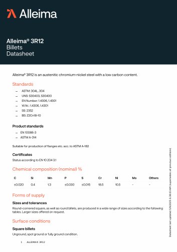 Alleima&reg; 3R12