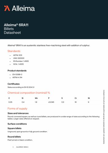 Alleima&reg; 6RA11