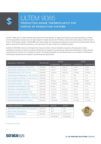 Certified Material Ultem 9085