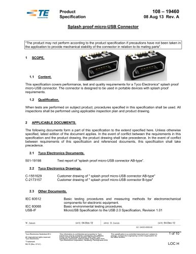 Splash proof micro-USB Connector