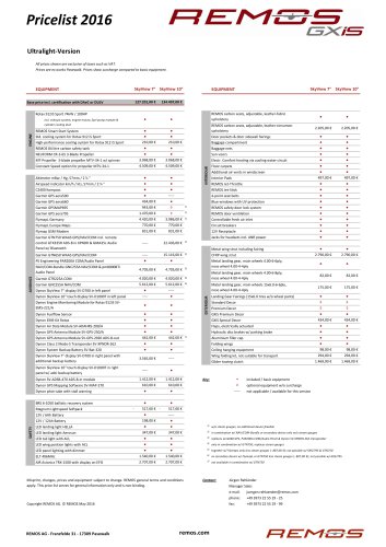 REMOS Pricelist UL GXíS