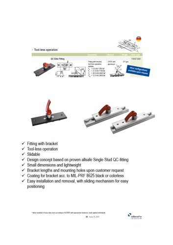 Quick-change fitting slide