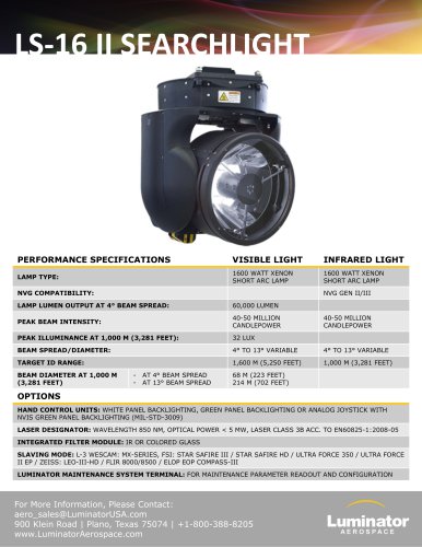 LS‐16 II SEARCHLIGHT