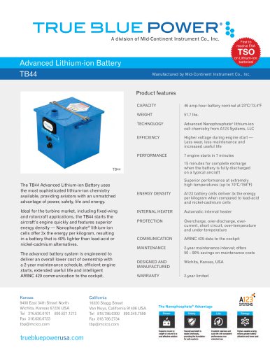 Advanced Lithium-ion Battery    TB44