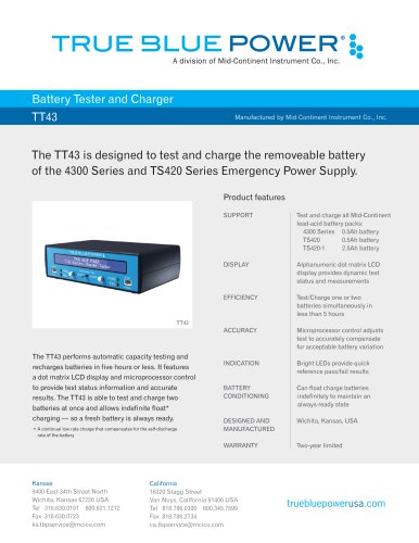 Battery Tester and Charger   TT43