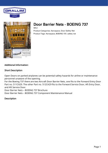 Door Barrier Nets - BOEING 737