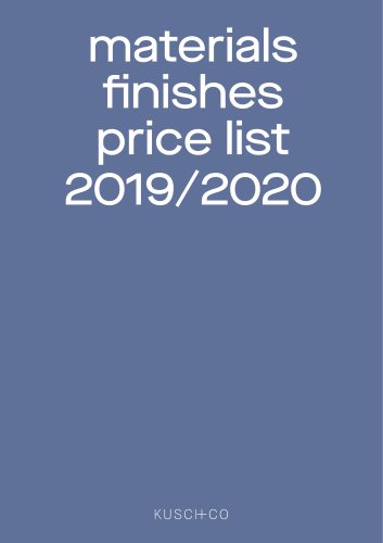 materials finishes price list 2019/2020