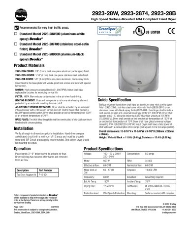 High Speed Surface-Mounted ADA Compliant Hand Dryer