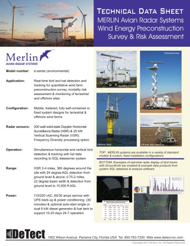 Data Sheet - MERLIN Avian Radar Systems