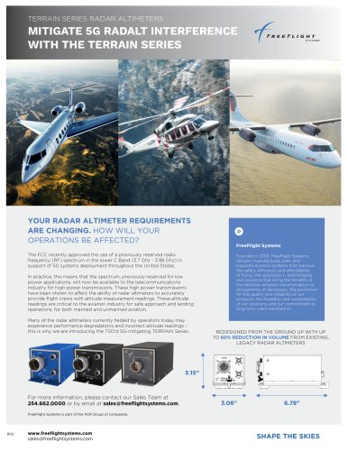 Terrain Series Radar Altimeter Product Sheet