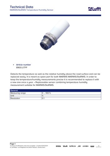 MARWIS/StaRWIS Temperature Humidity Sensor