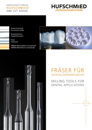 Hufschmied Catalogue milling tools for dental applications