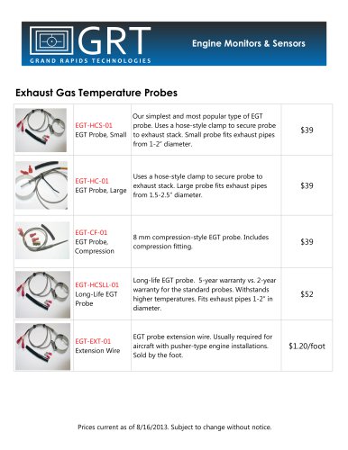 Exhaust Gas Temperature Probes