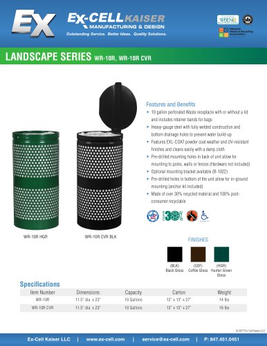 LANDSCAPE SERIES WR-10R, WR-10R CVR