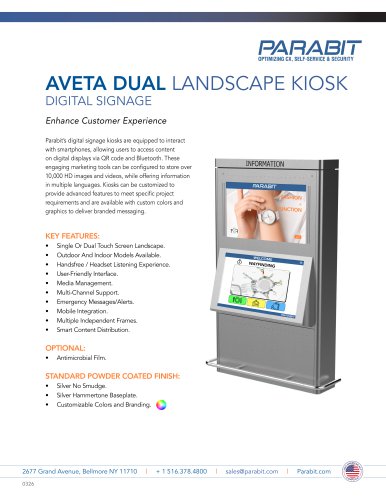 AVETA DUAL LANDSCAPE KIOSK DIGITAL SIGNAGE