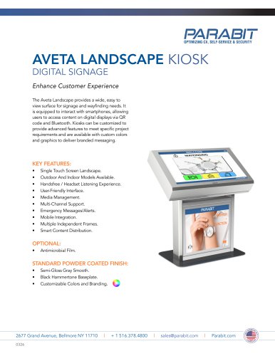 AVETA LANDSCAPE KIOSK DIGITAL SIGNAGE