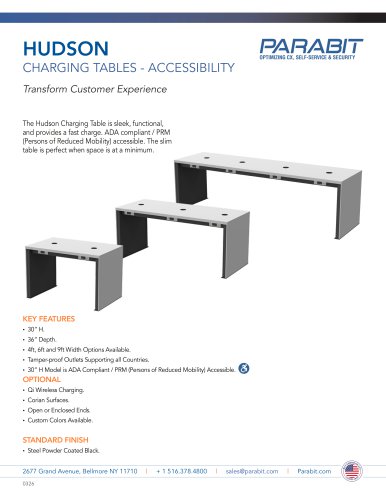 HUDSON CHARGING TABLES - ACCESSIBILITY