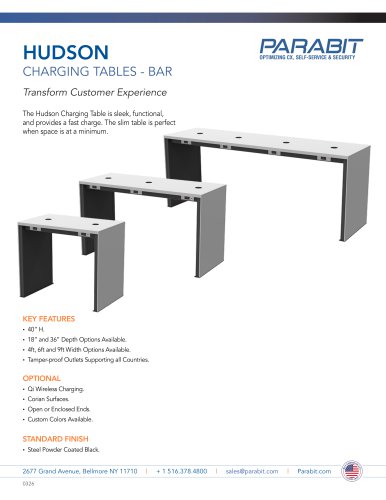 HUDSON CHARGING TABLES - BAR