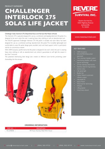 CHALLENGER INTERLOCK 275 SOLAS LIFE JACKET