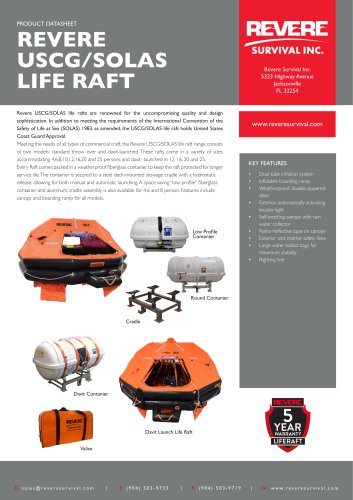 REVERE USCG/SOLAS ROUND LIFE RAFT