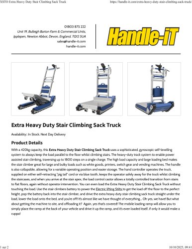 Extra Heavy Duty Stair Climbing Sack Truck