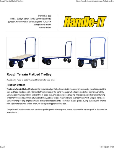 Rough Terrain Flatbed Trolley