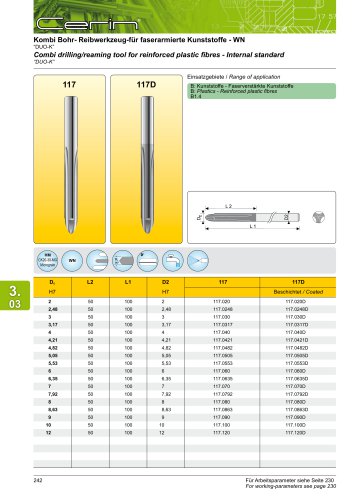 Combi drilling/reaming tool for reinforced plastic fibres