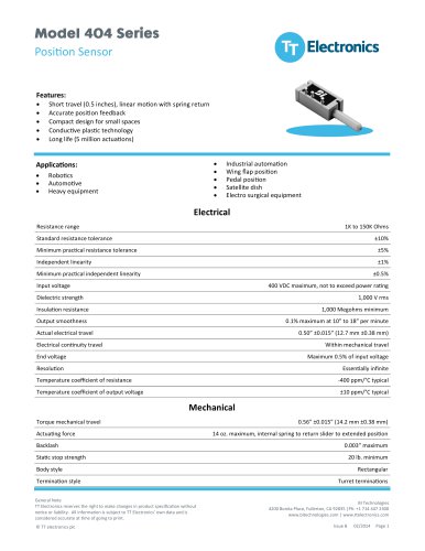 Model 404 series Position Sensor