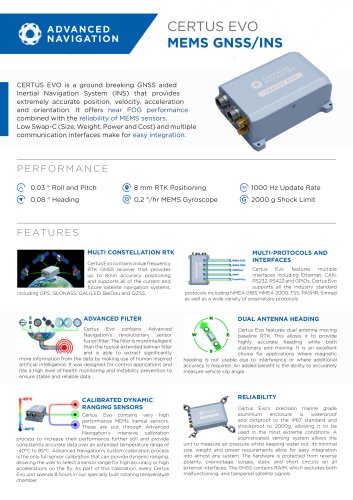 CERTUS EVO MEMS GNSS/INS