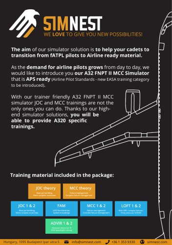 A32 FNPT II MCC Simulator - Flyer