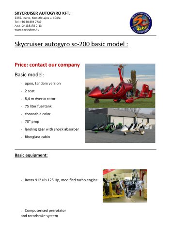 Skycruiser autogyro sc-200 basic model