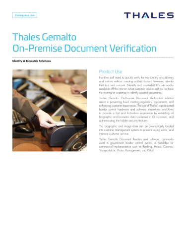 Thales Gemalto Document Verification in Branch